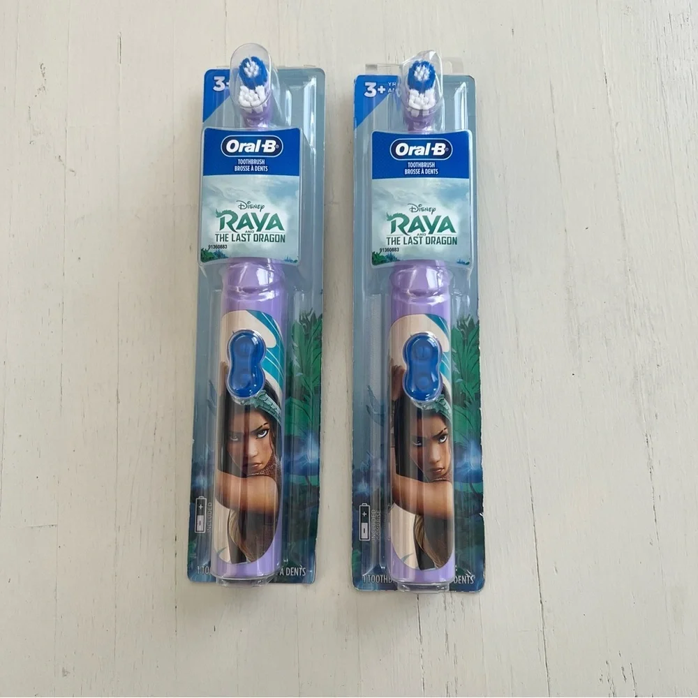 Oral-B Kids Battery Toothbrush Disney‎ Raya and the Last Dragon 2 Pack Purple 3+